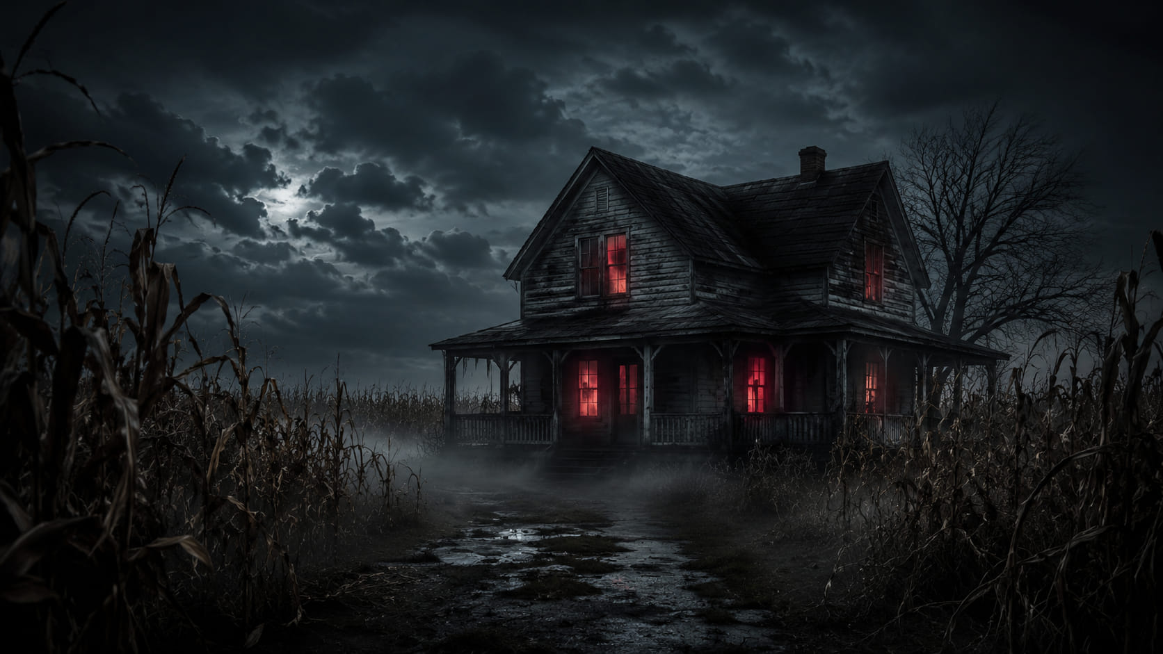 Haunted farmhouse at Newberry Cornfield Maze